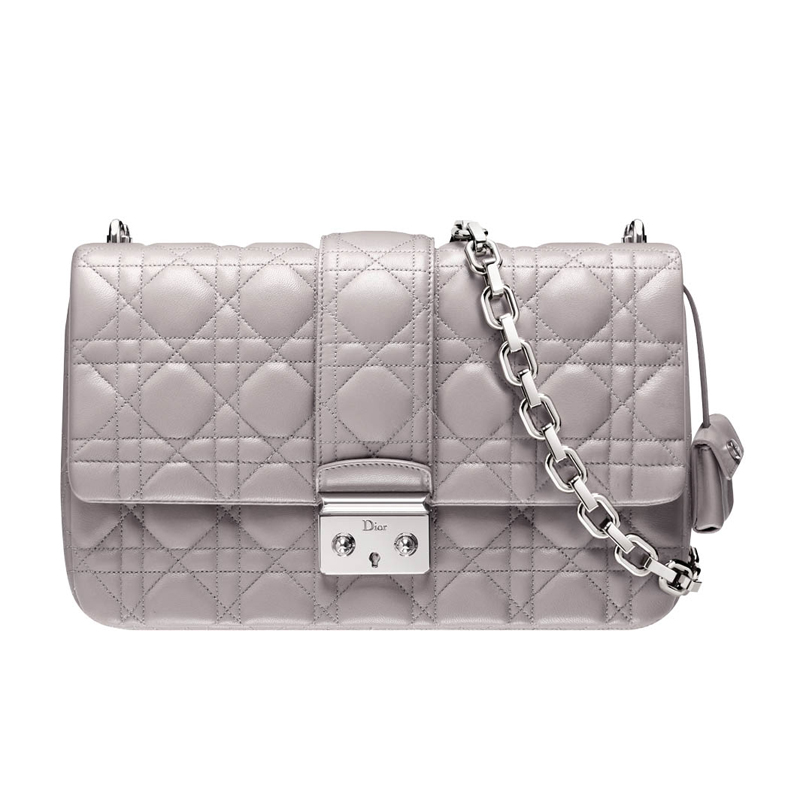 Borsa in pelle Miss Dior M0209PGAI M821 visone grigio